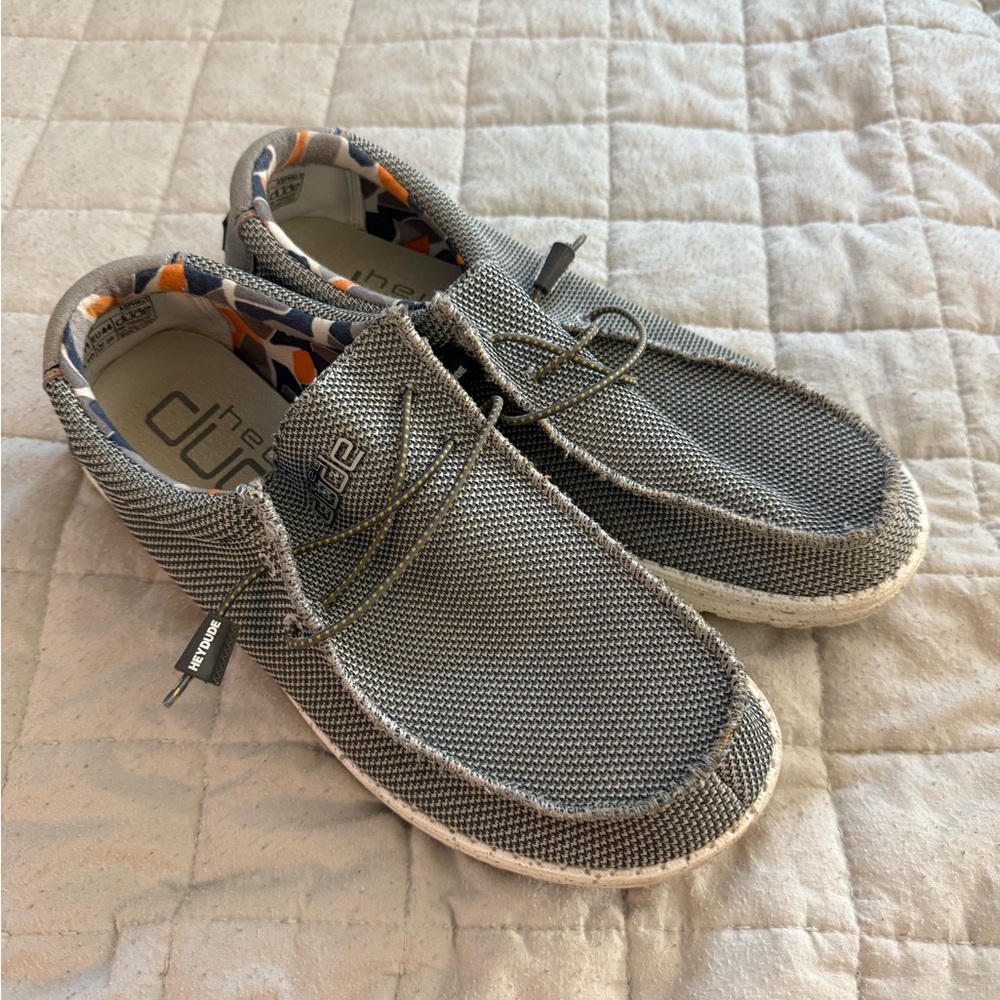 Hey Dude Gray Slip-On Loafers with Elastic Panels